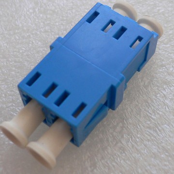 Duplex LC Short Flange Slotted Adapter Blue Color Ceramic Sleeve