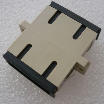 Duplex Plastic SC Fiber Optic Adapter Beige Color Ceramic Sleeve