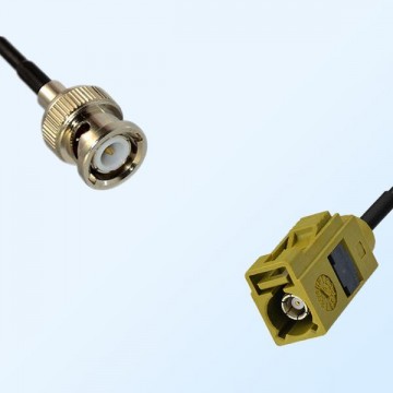 Fakra K 1027 Curry Female - BNC Male Coaxial Cable Assemblies