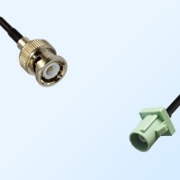 Fakra N 6019 Pastel Green Male - BNC Male Coaxial Cable Assemblies