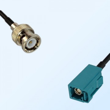 Fakra Z 5021 Water Blue Female - BNC Male Coaxial Cable Assemblies