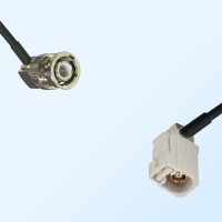Fakra B 9001 White Female R/A - BNC Male R/A Coaxial Cable Assemblies