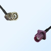 Fakra D 4004 Bordeaux Male - BNC Male R/A Coaxial Cable Assemblies