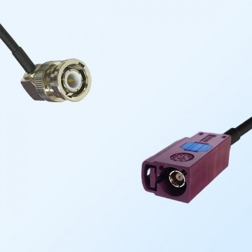Fakra D 4004 Bordeaux Female - BNC Male R/A Coaxial Cable Assemblies