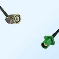 Fakra E 6002 Green Male - BNC Male R/A Coaxial Cable Assemblies
