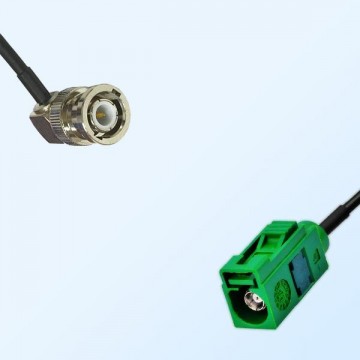 Fakra E 6002 Green Female - BNC Male R/A Coaxial Cable Assemblies