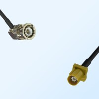 Fakra K 1027 Curry Male - BNC Male R/A Coaxial Cable Assemblies