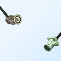 Fakra N 6019 Pastel Green Male - BNC Male R/A Coaxial Cable Assemblies