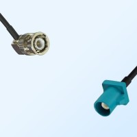 Fakra Z 5021 Water Blue Male - BNC Male R/A Coaxial Cable Assemblies