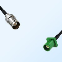 Fakra E 6002 Green Male - BNC Female Coaxial Cable Assemblies