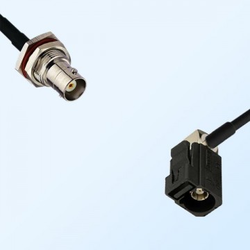 Fakra A 9005 Black Female R/A BNC Bulkhead Female Cable Assemblies