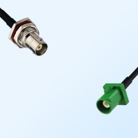 Fakra E 6002 Green Male BNC O-Ring Bulkhead Female Cable Assemblies