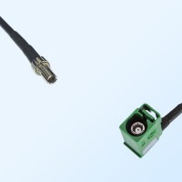 Fakra E 6002 Green Female R/A - CRC9 Male Coaxial Cable Assemblies