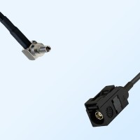 Fakra A 9005 Black Female - CRC9 Male R/A Coaxial Cable Assemblies