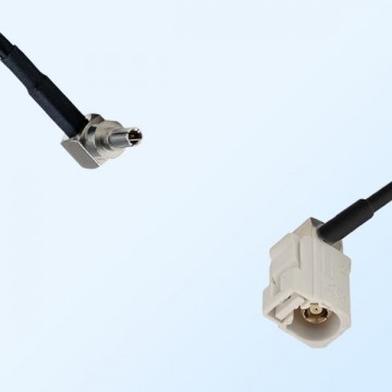 Fakra B 9001 White Female R/A - CRC9 Male R/A Coaxial Cable Assemblies