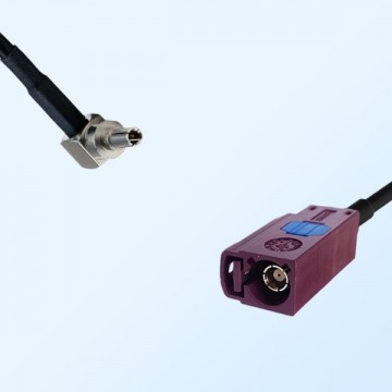 Fakra D 4004 Bordeaux Female - CRC9 Male R/A Coaxial Cable Assemblies