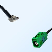 Fakra E 6002 Green Female - CRC9 Male R/A Coaxial Cable Assemblies