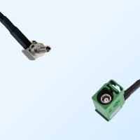 Fakra E 6002 Green Female R/A - CRC9 Male R/A Coaxial Cable Assemblies