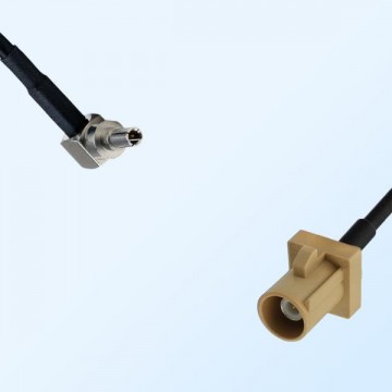 Fakra I 1001 Beige Male - CRC9 Male R/A Coaxial Cable Assemblies