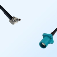 Fakra Z 5021 Water Blue Male - CRC9 Male R/A Coaxial Cable Assemblies