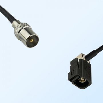 Fakra A 9005 Black Female R/A - DVB-T TV Male Coaxial Cable Assemblies
