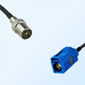 Fakra C 5005 Blue Female - DVB-T TV Male Coaxial Cable Assemblies
