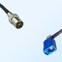 Fakra C 5005 Blue Female R/A - DVB-T TV Male Coaxial Cable Assemblies