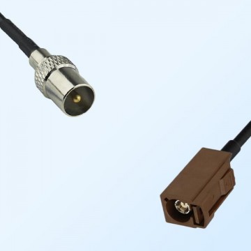 Fakra F 8011 Brown Female - DVB-T TV Male Coaxial Cable Assemblies