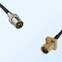 Fakra I 1001 Beige Male - DVB-T TV Male Coaxial Cable Assemblies