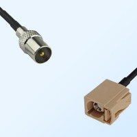 Fakra I 1001 Beige Female - DVB-T TV Male Coaxial Cable Assemblies