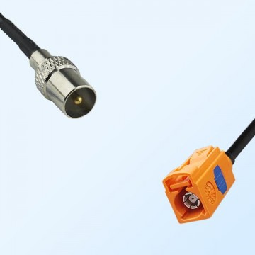 Fakra M 2003 Pastel Orange Female - DVB-T TV Male Cable Assemblies