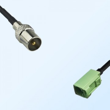 Fakra N 6019 Pastel Green Female - DVB-T TV Male Cable Assemblies