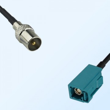 Fakra Z 5021 Water Blue Female - DVB-T TV Male Cable Assemblies