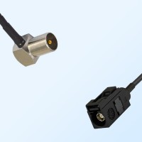 Fakra A 9005 Black Female - DVB-T TV Male R/A Coaxial Cable Assemblies