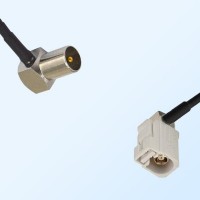 Fakra B 9001 White Female R/A - DVB-T TV Male R/A Cable Assemblies