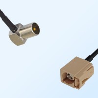 Fakra I 1001 Beige Female - DVB-T TV Male R/A Coaxial Cable Assemblies