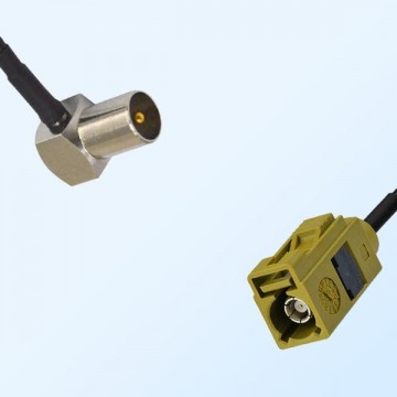 Fakra K 1027 Curry Female - DVB-T TV Male R/A Coaxial Cable Assemblies