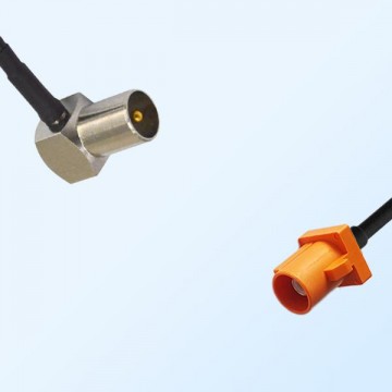 Fakra M 2003 Pastel Orange Male - DVB-T TV Male R/A Cable Assemblies