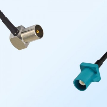 Fakra Z 5021 Water Blue Male - DVB-T TV Male R/A Cable Assemblies