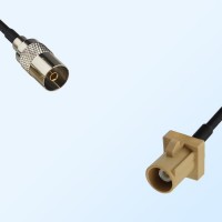 Fakra I 1001 Beige Male - DVB-T TV Female Coaxial Cable Assemblies