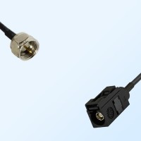 Fakra A 9005 Black Female - F Male Coaxial Cable Assemblies