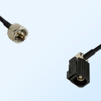 Fakra A 9005 Black Female R/A - F Male Coaxial Cable Assemblies