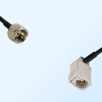 Fakra B 9001 White Female R/A - F Male Coaxial Cable Assemblies