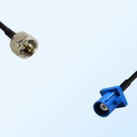 Fakra C 5005 Blue Male - F Male Coaxial Cable Assemblies