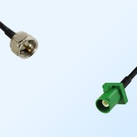 Fakra E 6002 Green Male - F Male Coaxial Cable Assemblies