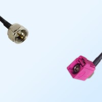 Fakra H 4003 Violet Female R/A - F Male Coaxial Cable Assemblies