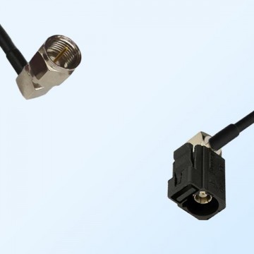 Fakra A 9005 Black Female R/A - F Male R/A Coaxial Cable Assemblies