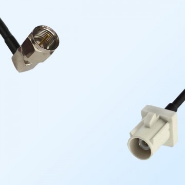 Fakra B 9001 White Male - F Male Right Angle Coaxial Cable Assemblies
