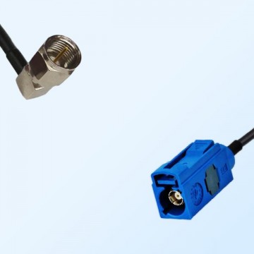 Fakra C 5005 Blue Female - F Male Right Angle Coaxial Cable Assemblies
