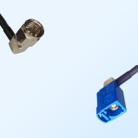 Fakra C 5005 Blue Female R/A - F Male R/A Coaxial Cable Assemblies